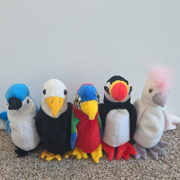 Ty Other - TY Beanie Babies Colorful Bird Set
